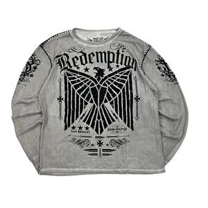 Y2k redemption grunge hand crafted long sleeve shirt mens 2XL